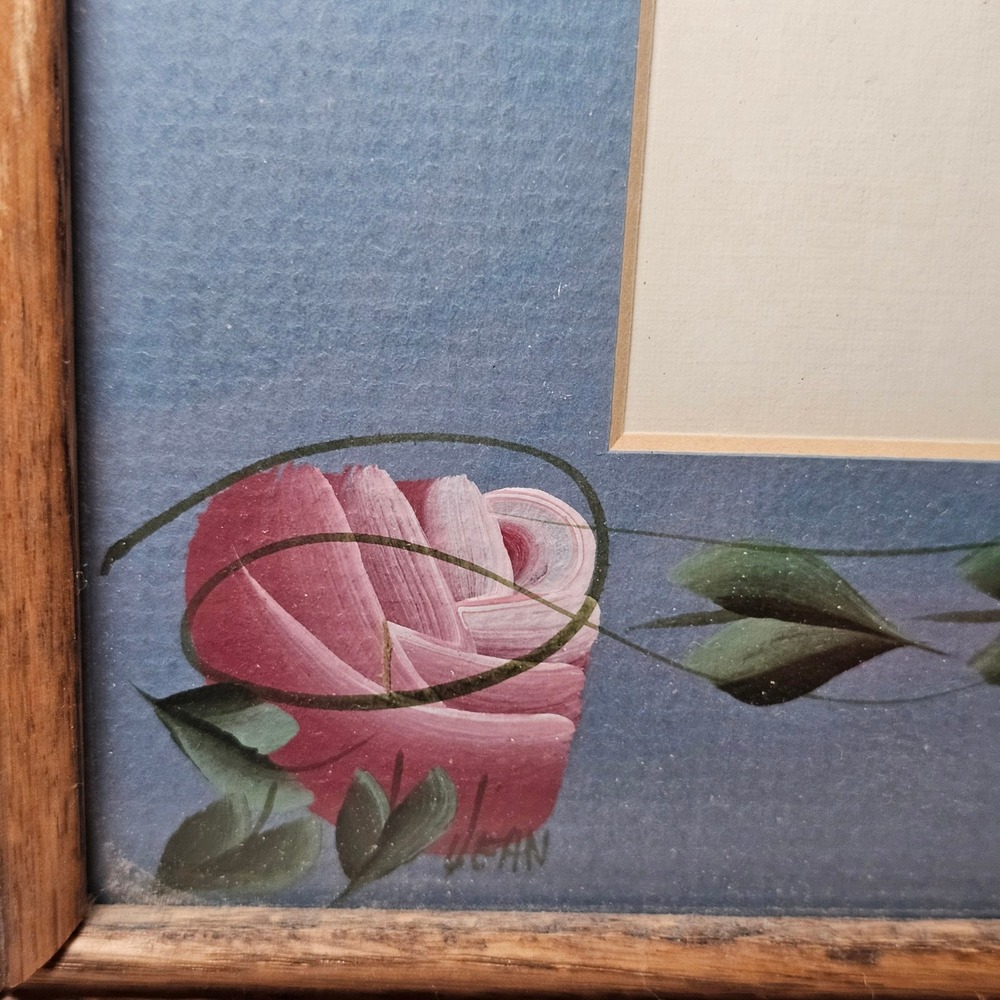 Vintage Framed Art There's No Place Like Home Except Grandma's Floral Painted‎ - Picture 2 of 6